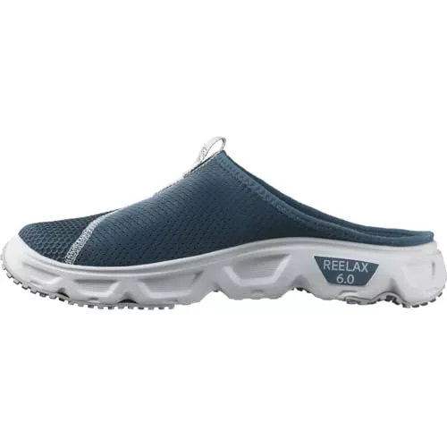 Salomon Reelax Slide 6.0 Zuecos Confort Hombre con Suela Goma EVA Amortiguada para Más Comodidad, Transpirable para Pies Cansados, Blue Ashes, 44