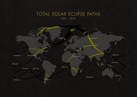 Mapa con los eclipses solares que se verán hasta 2025