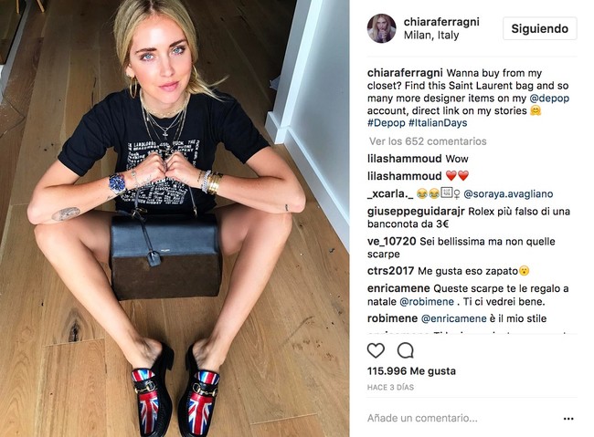 Chiara Ferragni Depop Account