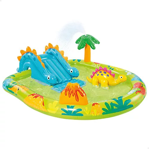 INTEX - Piscina infantil hinchable con dispersor de agua y tobogán