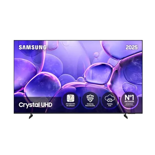 Samsung TV 65 Pulgadas Crystal UHD U8075F 4K Smart TV, Colores increíbles con Crystal Processor 4K, Escucha Todos los Altavoces con Q-Symphony, Datos protegidos Knox Security y Gaming Hub