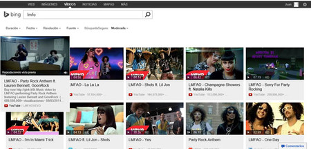 Espectaculares resultados de búsquedas musicales en Bing