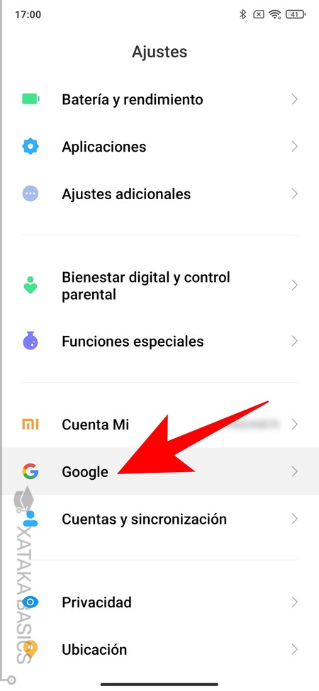 Ajustes Google