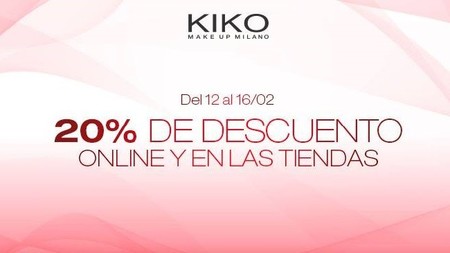 20 % de descuento en cosméticos Kiko por San Valentín