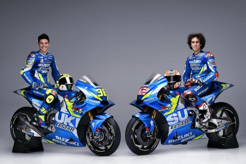 El Suzuki Ecstar presenta las motos de Álex Rins y Joan Mir para MotoGP 2019 con escasos cambios estéticos