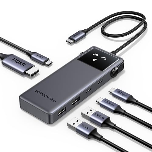 UGREEN Uno Hub USB C, 6 en 1 Robot Adaptador USB C 3.2 Gen 2 con HDMI 4K 60Hz