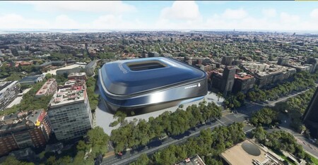 Las obras del Santiago Bernabéu no han terminado, pero podemos ver desde Microsoft Flight Simulator el nuevo estadio del Real Madrid