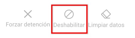 Deshabilitar Apps