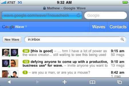 Google Wave tendrá su aplicación oficial para iPhone