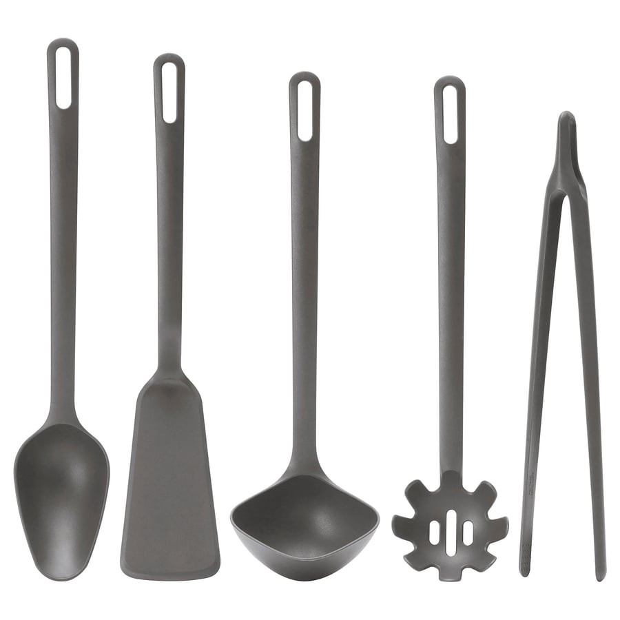 FULLÄNDAD - Utensilios de cocina 5 piezas, gris