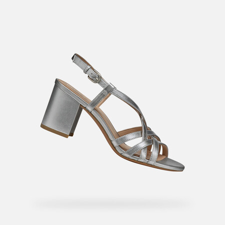 Sandalias Plateadas Piel Geox Comodas Elegantes