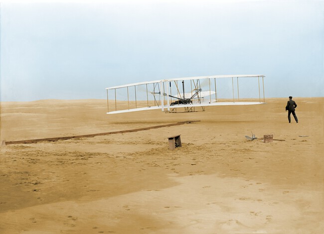 Wright First Flight 1903dec17 Full Restore 115 Colorized 2
