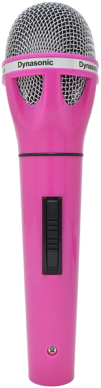 DYNASONIC Micrófono conectable para karaoke y adaptador (Rosa Fuerte)