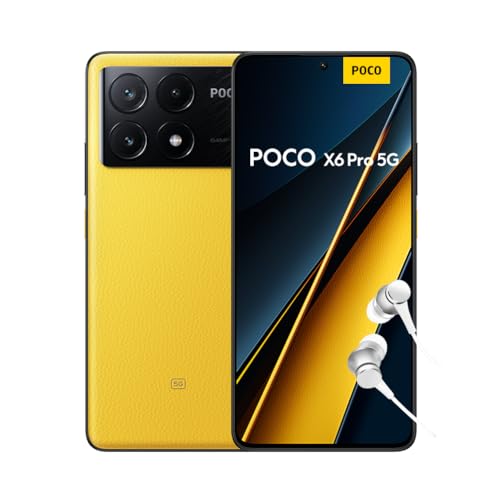 Poco X6 Pro - Smartphone de 8+256GB, Pantalla AMOLED de 6.67” 120Hz 1.5K, MediaTek Dimensity 8300-Ultra, Triple cámara de hasta 64MP, 5000mAh, Amarillo (Versión ES)