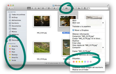 Etiquetas en OS X Mavericks