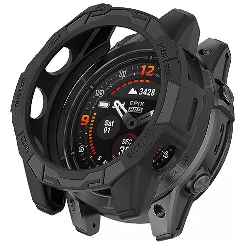 Chofit Fundas compatibles con Garmin Epix Pro Gen 2 de 47 mm/Fenix 7 Pro/Fenix 7, fundas protectoras de TPU para marco de reloj, accesorios de carcasa (negro)