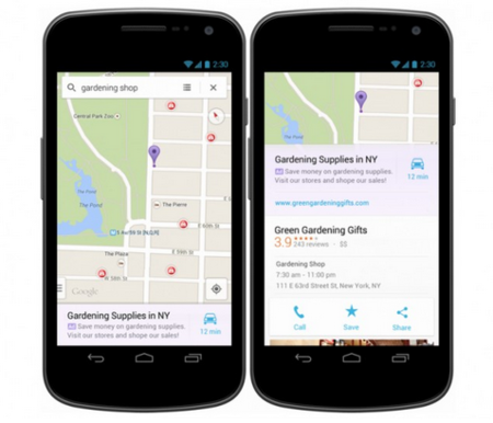 Google y la publicidad local: anuncios "relevantes" en Maps
