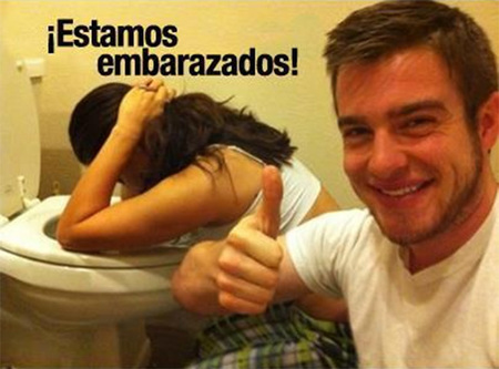 Curiosa manera de hacer público que "estáis embarazados"