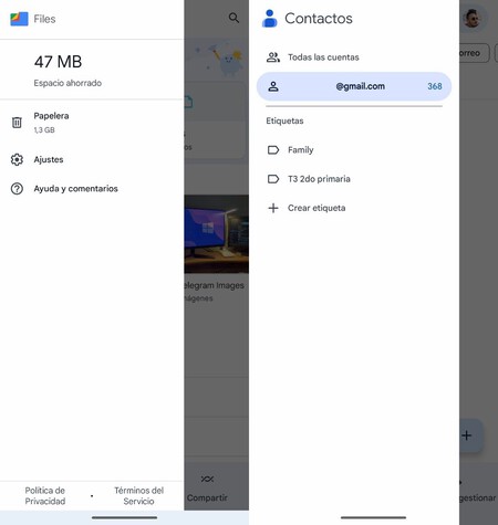 Google Files Y Contactos