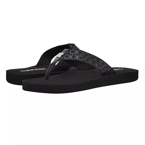 Calvin Klein Caluha, Chanclas Mujer, Black Logo 001, 39 EU