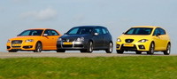 Trío de ases VAG: Audi S3, Seat Leon Cupra y Volkswagen Golf R32