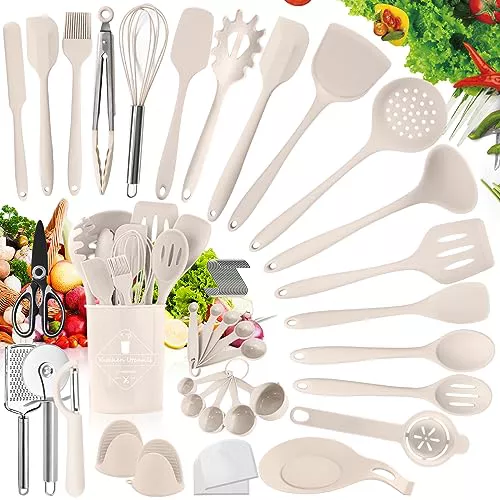 TWBEST Utensilios Cocina de Silicona, 56 Piezas + 20 Ganchos