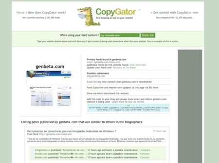 CopyGator, monitoriza quien copia tus contenidos