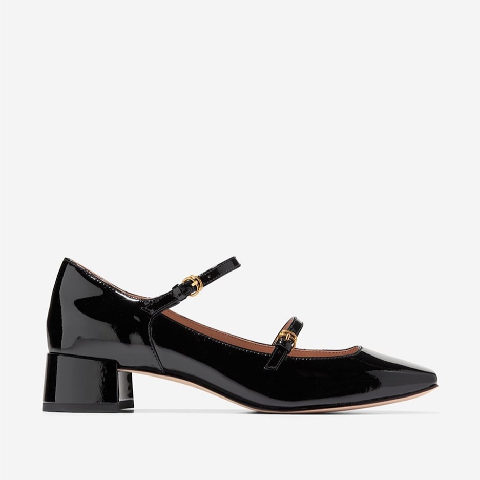 Bailarinas con tacón de mujer confeccionadas en piel - Cole Haan - Negro

