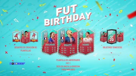 Guía FIFA 20. FUT BIRTHDAY: todas las cartas de la Plantilla de aniversario FUT 1 y cómo resolver los desafíos temáticos