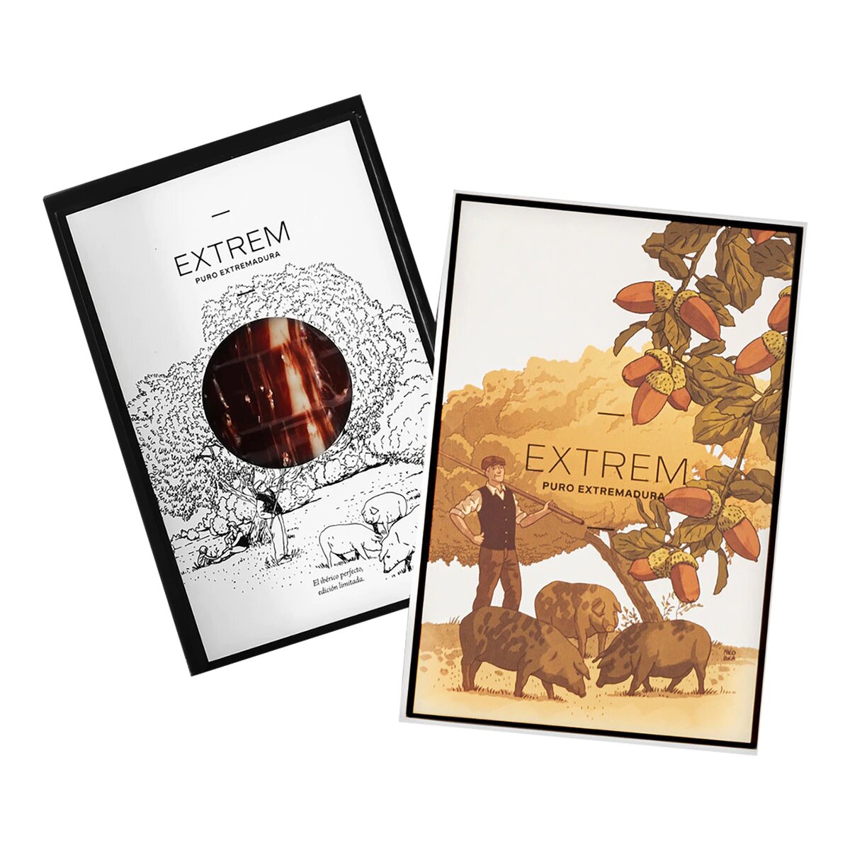 Cofre 10 de loncheados Ibéricos de Bellota cortados a mano Extrem Puro Extremadura edición limitada by Paco Roca
