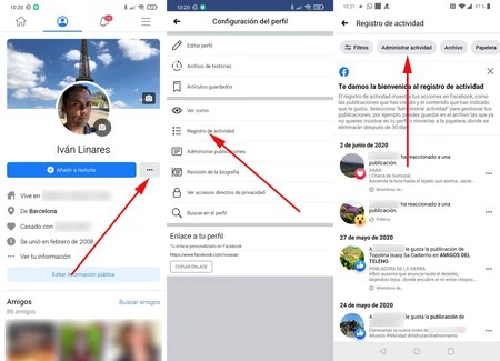 Facebookのアクティビティ管理
