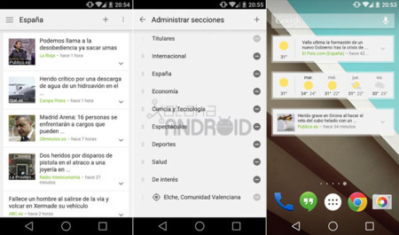 Noticias y tiempo de Google