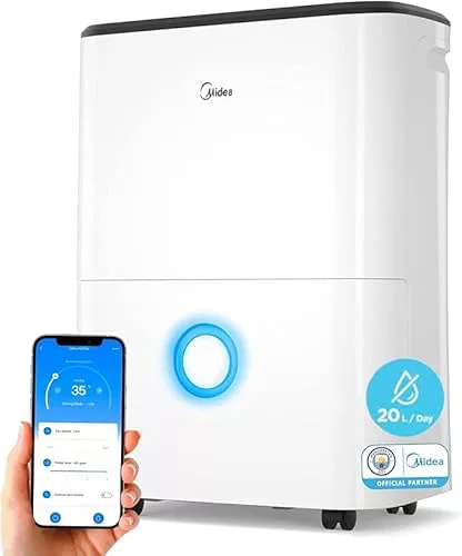 MIDEA Deshumidificador Silencioso 20L para Humedad 