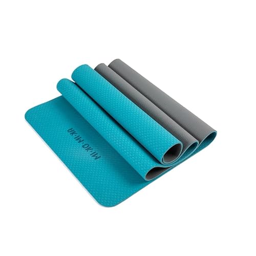 Esterilla Yoga con Correa y Bolsa | Esterilla Yoga Antideslizante | Esterilla Fitness Ideal para Gym o Casa. Esterilla Pilates 6mm o 10mm - Esterilla Deporte para Mujeres y Hombres. (10mm, Azul Claro)