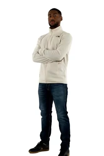 The North Face NF0A855XQLI1 100 Glacier Full Zip Sweatshirt Hombre White Dune Tamaño S