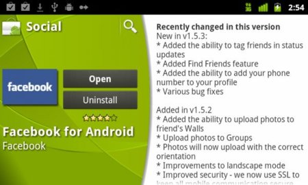 Actualización 1.5.3 de Facebook para Android, ahora podrás etiquetar a tus amigos en tus estados