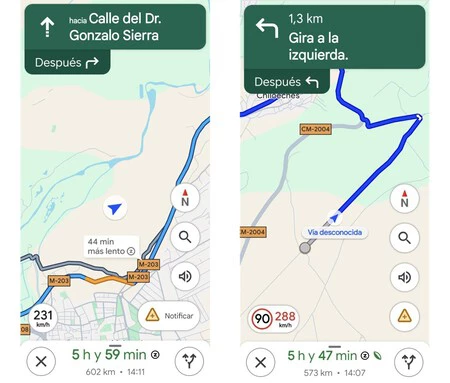 google maps velocidad
