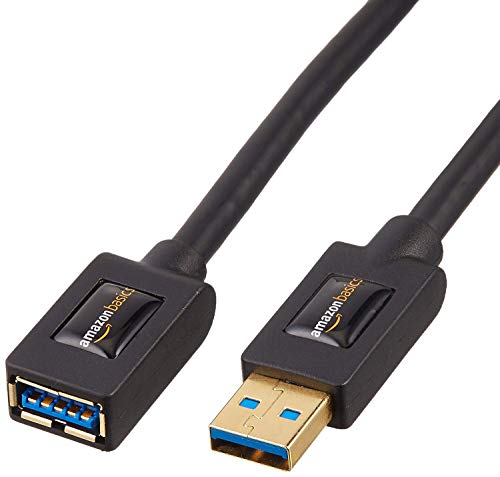 Amazon Basics Cable alargador USB-A 3.0 tipo macho a tipo A hembra (1 m, 2 unidad), Negro