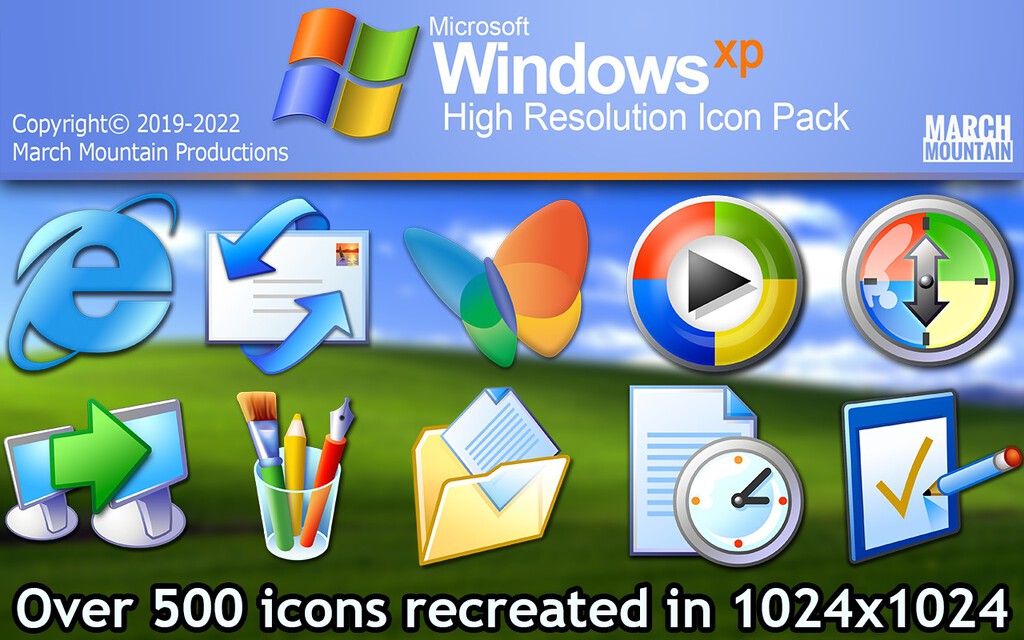 Han recreado más de 500 iconos de Windows XP en HD y podemos