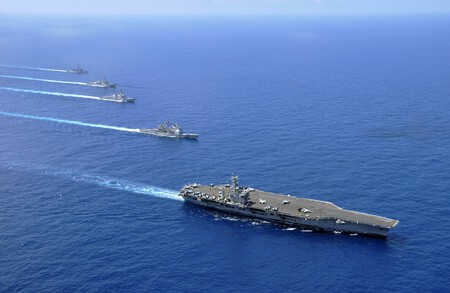 Us Navy 100215 N 8421m 185 Ships Operate In Formation In The South China Sea