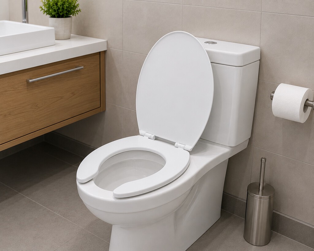 Para qué sirve la abertura en forma de U que tienen algunos inodoros en baños públicos