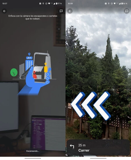 Indicador virtual que muestra hacia dónde hay que caminar