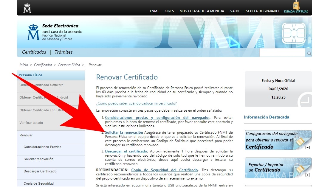 Cómo renovar el certificado digital de