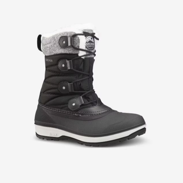 Botas de senderismo nieve cálidas e impermeables mujer, NH500 Zueco negro
