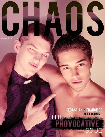 Sebastian Sauve y Francisco Lachowski en la portada de Chaos Magazine