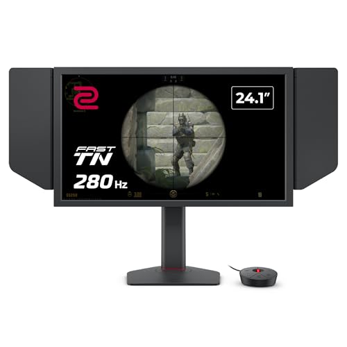 BenQ Zowie XL2540X+ Monitor Gaming de 24,1" 280Hz para Esports, 1080p, Nuevo Panel Fast TN, XL Setting to Share, Ajuste de Altura con diseño de rodamientos de Grado Industrial, S Switch, Visera