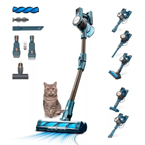 Taurus – Aspiradora Homeland Digital Animal Flex | 415W | 3 velocidades | Sin Cable | Batería 3h | 60min autonomía | Giro 180º | LED óptico | 2 Cepillos