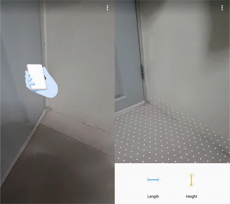 左:まだ測定できません。右: 測定準備完了