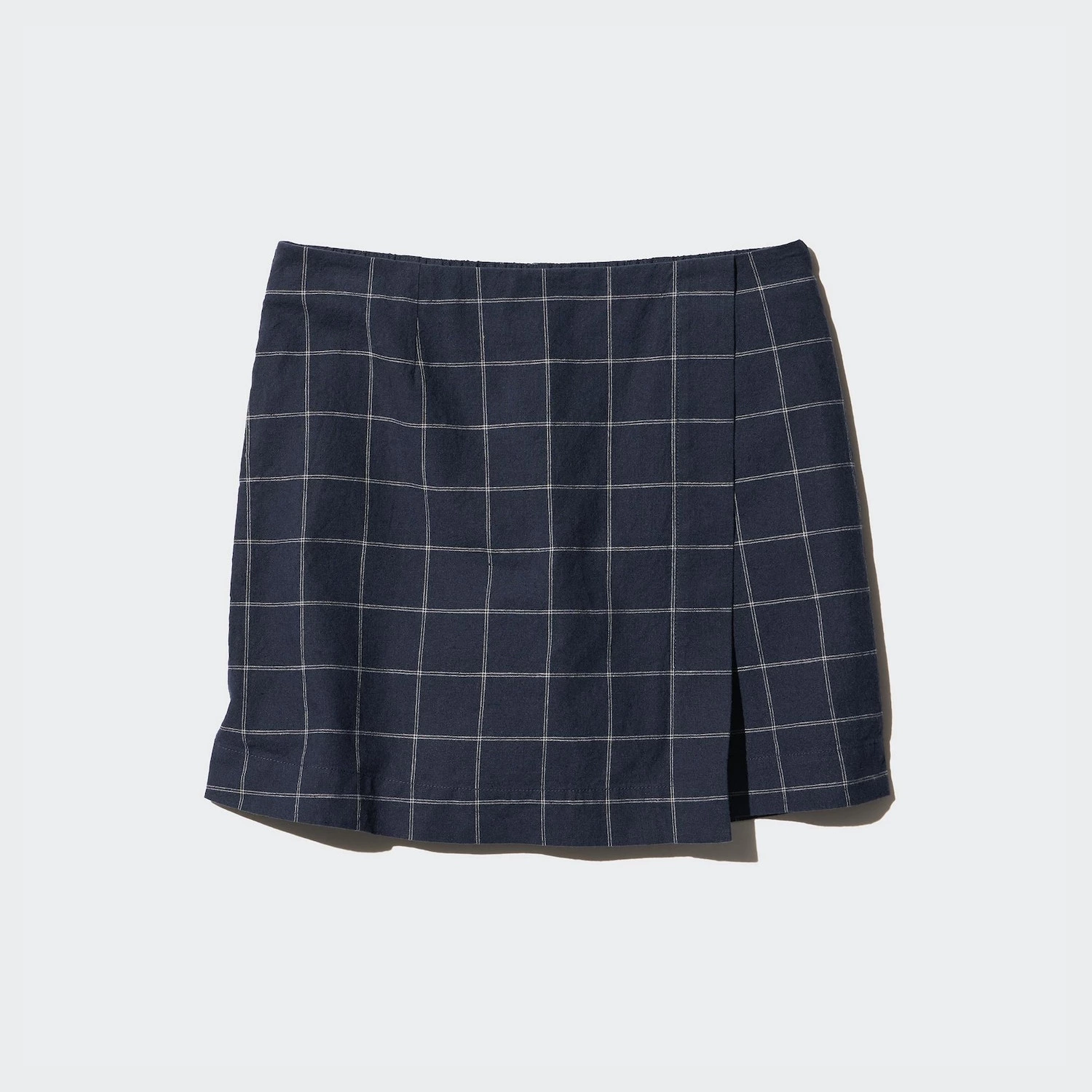 Minifalda-pantalón lino mezcla (cuadros)