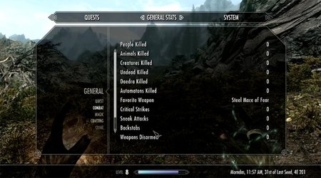 Un pacifista en 'Skyrim'. Nivel 9 y no ha matado a nadie